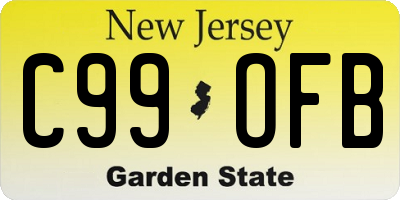 NJ license plate C99OFB