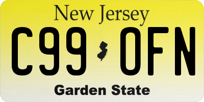 NJ license plate C99OFN
