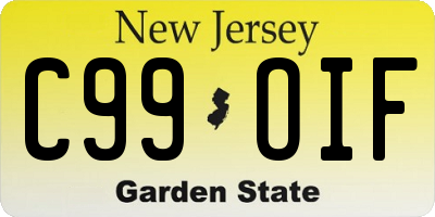 NJ license plate C99OIF