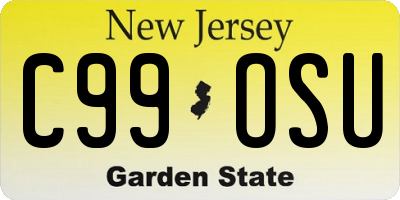 NJ license plate C99OSU