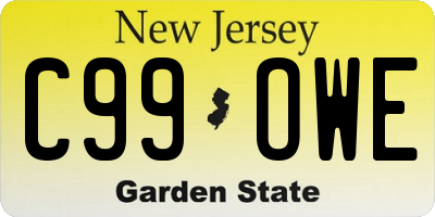 NJ license plate C99OWE