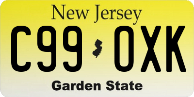 NJ license plate C99OXK