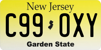 NJ license plate C99OXY