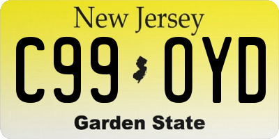 NJ license plate C99OYD