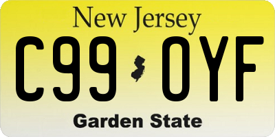 NJ license plate C99OYF