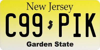 NJ license plate C99PIK