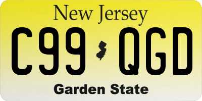 NJ license plate C99QGD