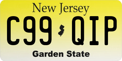 NJ license plate C99QIP