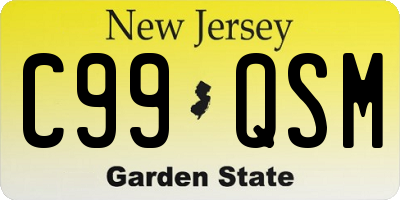NJ license plate C99QSM