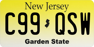 NJ license plate C99QSW