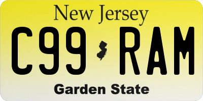 NJ license plate C99RAM