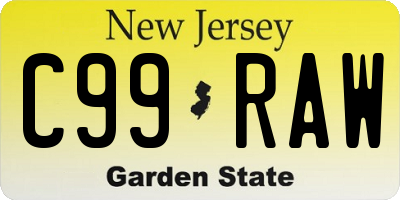 NJ license plate C99RAW