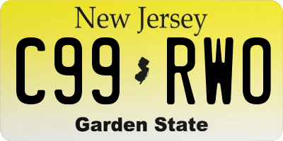 NJ license plate C99RWO