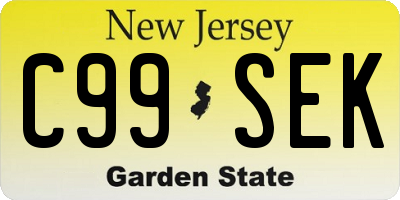 NJ license plate C99SEK