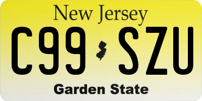 NJ license plate C99SZU