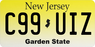 NJ license plate C99UIZ