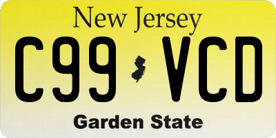 NJ license plate C99VCD