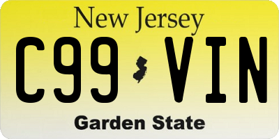NJ license plate C99VIN
