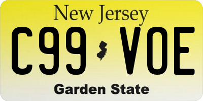 NJ license plate C99VOE