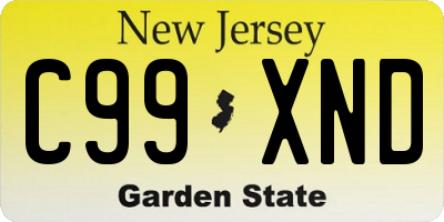 NJ license plate C99XND