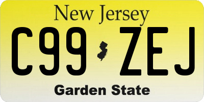 NJ license plate C99ZEJ