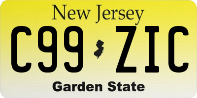 NJ license plate C99ZIC