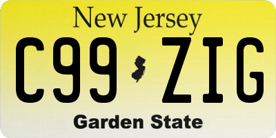 NJ license plate C99ZIG