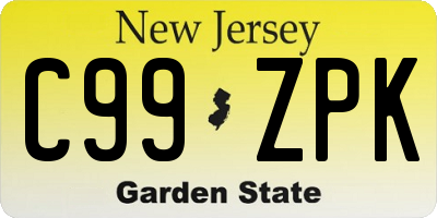 NJ license plate C99ZPK