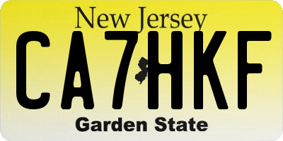 NJ license plate CA7HKF
