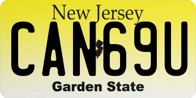 NJ license plate CAN69U