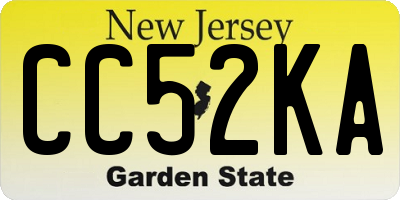 NJ license plate CC52KA