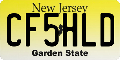 NJ license plate CF5HLD