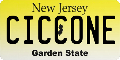 NJ license plate CICCONE