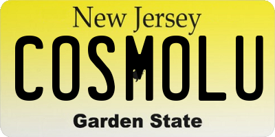 NJ license plate COSMOLU