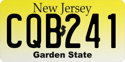NJ license plate CQB241