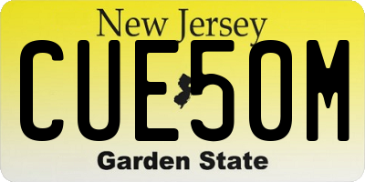 NJ license plate CUE50M