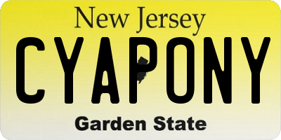 NJ license plate CYAPONY