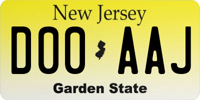 NJ license plate D00AAJ