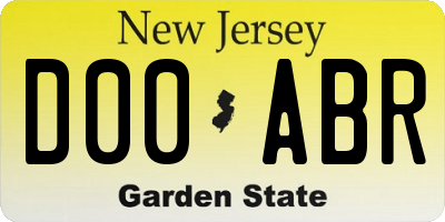 NJ license plate D00ABR