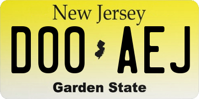 NJ license plate D00AEJ