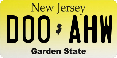 NJ license plate D00AHW