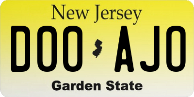 NJ license plate D00AJO