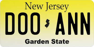 NJ license plate D00ANN