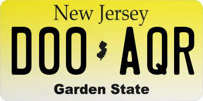 NJ license plate D00AQR