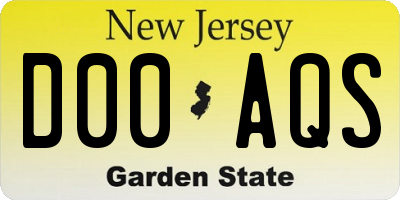 NJ license plate D00AQS