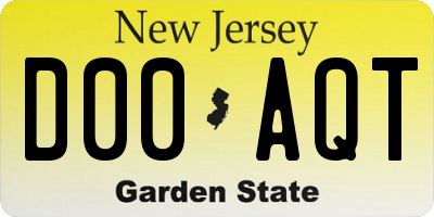 NJ license plate D00AQT