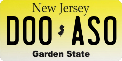 NJ license plate D00ASO