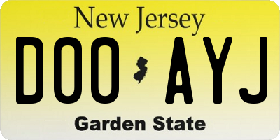 NJ license plate D00AYJ