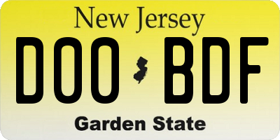 NJ license plate D00BDF