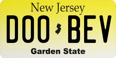 NJ license plate D00BEV
